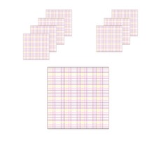 솔룸 체크 모양 포스트잇 50p, 퍼플체크, 8개