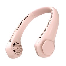 구스페리 아이스팩 휴대용 넥밴드 선풍기 4000mAh, 핑크