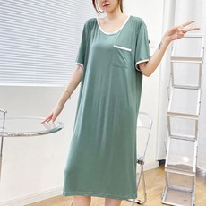 빈템 라인 포켓 임부 홈웨어 원피스