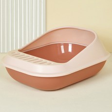 파스텔펫 컬러 사막화 튐 방지 고양이 화장실, 핑크, 1개