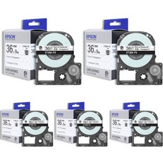엡손 라벨테이프 ST36K-PX 5p, 9m, CLEAR(테이프) + BLACK(문자)