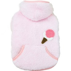 블랭크도그 아이스크림 후리스 후드티, 핑크, 1개