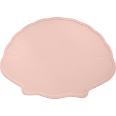 tgm 兒童貝殼造型矽膠餐墊, CORAL PINK, 1個