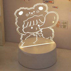 쿼르디 LED 아크릴 3D 무드등 스위치형, 소녀