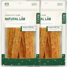 내츄럴랩 슬라이스 강아지간식, 혼합맛(닭가슴살/야채), 100g, 2개 - 강아지간식