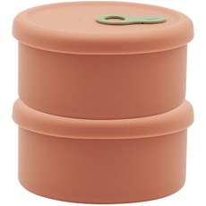 생활엔 담따 올 실리콘 스팀홀 원형 이유식 용기 450ml, 2개