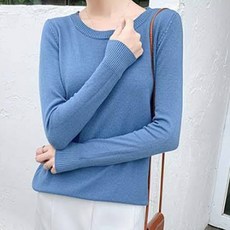 소니오 멀티컬러 라운드 슬림 스웨터 임부복