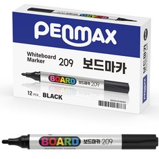 PENMAX 白板筆, 黑色的, 12入