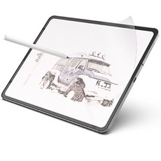포지오 iDeal 태블릿PC 종이질감 스케치 액정보호필름, 투명(필름), 블랙, 화이트(펜슬팁)