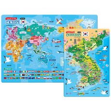 대퍼즐 세계지도 + 소퍼즐 우리나라 지도 세트, 지원출판