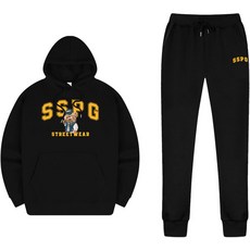 쏘핑 남성용 스트릿웨어 후드티 조거 상하의 세트 HUD_0030
