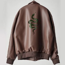 세븐룩북 남성용 SNAKE 오버핏 레자 투웨이 자켓 BBP003