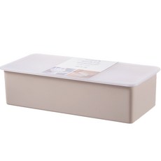 구디푸디 물빠짐 사각 뚜껑 심플 수저통 보관함, 핑크, 1개