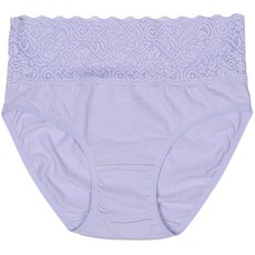 여성용 면 레이스 하이웨스트 맥시 팬티 3p