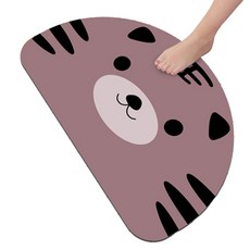 주방 화잘실 호랑이 미끄럼방지 pvc 발매트, 레드, 1개