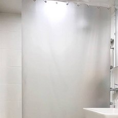 늘푸른 욕실 화장실 욕조 가림막 샤워커튼 + 커튼고리 10p 세트, 연블랙, 1세트