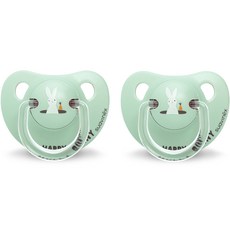 스와비넥스 해피 버니 아나토미컬 노리개 젖꼭지 라텍스 2p, 버니 민트, 2개