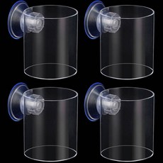 Mimine Aqua Strong Attachment 亞克力食物圍欄餵食杯圓柱形, 4個
