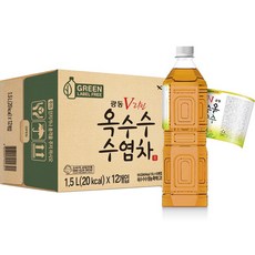 광동제약 옥수수 수염차 무라벨 그린, 1.5L, 12개