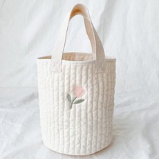 엘스 누빔 패브릭 바구니, 튤립, 1개