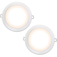 가온엘이디 방습 다운라이트 15W 지름 175mm x 50mm, 전구색(화이트), 2개
