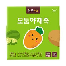 본죽 키즈 모둠 야채죽 180g, 혼합맛(애호박/당근/브로콜리), 1개 - 아이베넷영양죽