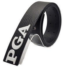 PGA 남성용 프리미엄 가죽 패턴 무광 골프 벨트 PGA110, 블랙