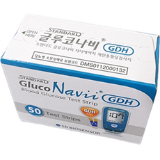 에스디바이오센서 개인용혈당검사지 STANDARD™ GlucoNavii® GDH Blood Glucose Test Strip (01GS30), 50개입, 1개