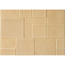 욜로라이프 거실 배경 벽지 벽돌패턴과 나무 폼블럭 70 x 70 cm, 옐로우, 1개