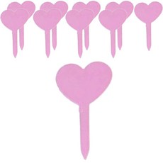 12라운드 하트 화분 팻말 꽂이 10p, 핑크 핑크