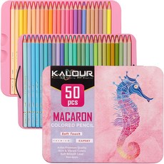 동아피엠에스 KALOUR 소프트터치 프리미엄 마카롱 색연필 세트, 50색, 1세트