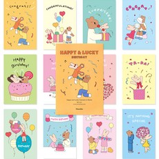 Monolike Happy&Lucky生日快樂明信片, 生日系列, 12個
