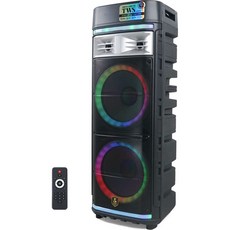 컴스 LED 이동식 UHF 블루투스 버스킹 노래방 앰프 CR500N TWS 싱글, 블랙