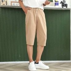 턴키 면 밴딩 7부 와이드 오버핏 바지 SP-5307