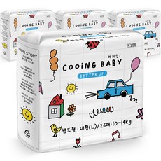 쿠잉 유아용 베러업 밴드 기저귀, 대형(L), 104매