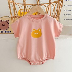 베베니즈 유아용 스마일 개구리 반팔 바디수트