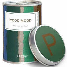 PRESH 大豆香氛蠟燭 M號, 220g, Wood Mood 琥珀木質&青葉, 1罐