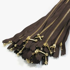 YKK 華可貴 金色拉鍊1 15cm, 棕色, 25個