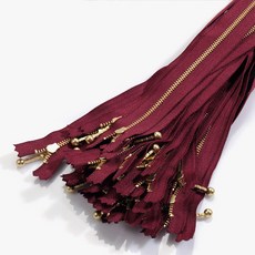 YKK 華可貴 金色拉鍊 1 25cm, 葡萄酒, 25個
