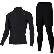 aquatica 男款防曬衣 AQAMAL 拉鍊式防曬衣+PL緊身褲 短褲 弹性泳帽 3件組