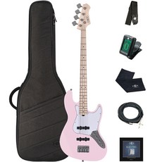 헥스 입문용 베이스 기타, HEX B100M S/PPK, 파스텔 핑크