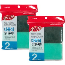 롯데이라이프 다목적 필터 수세미, 2개입, 2개