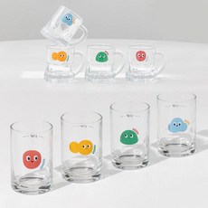 쓰임 젤리뽀 손잡이 소주잔 4p + 소맥잔 4p 세트, 1세트