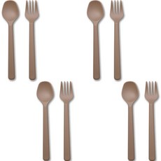 Artihome all the plate系列湯匙叉子4件套, 摩卡色, 湯匙4入+叉子4入, 1組