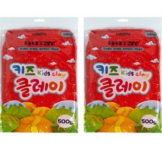 키즈 클레이 2p, 빨강, 500g