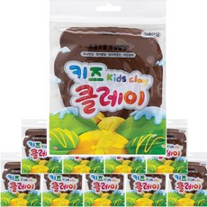 키즈 클레이 10개, 갈색, 50g