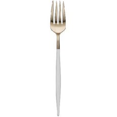 달퍼 마이아 디너 포크, 화이트 + 골드, 1개 화이트 + 골드, 1개