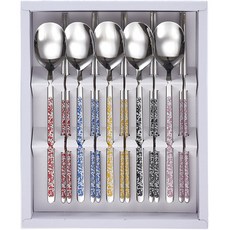 삼미수저 아라 마블 세라믹 한수저 5벌 세트, 혼합색상, 숟가락 5p + 젓가락 5p, 1세트