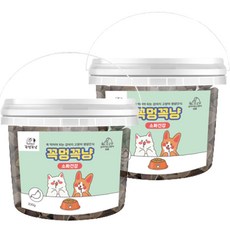 꼭멍꼭냥 강아지 고양이 영양간식 소화건강, 오리, 200g, 2개