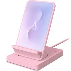 앱코 회전 거치대 15W 초고속 핸드폰 무선충전기 ACD20, 핑크, 1개